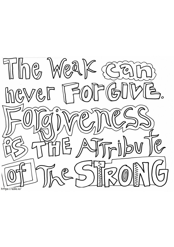 Forgiveness Quote coloring page