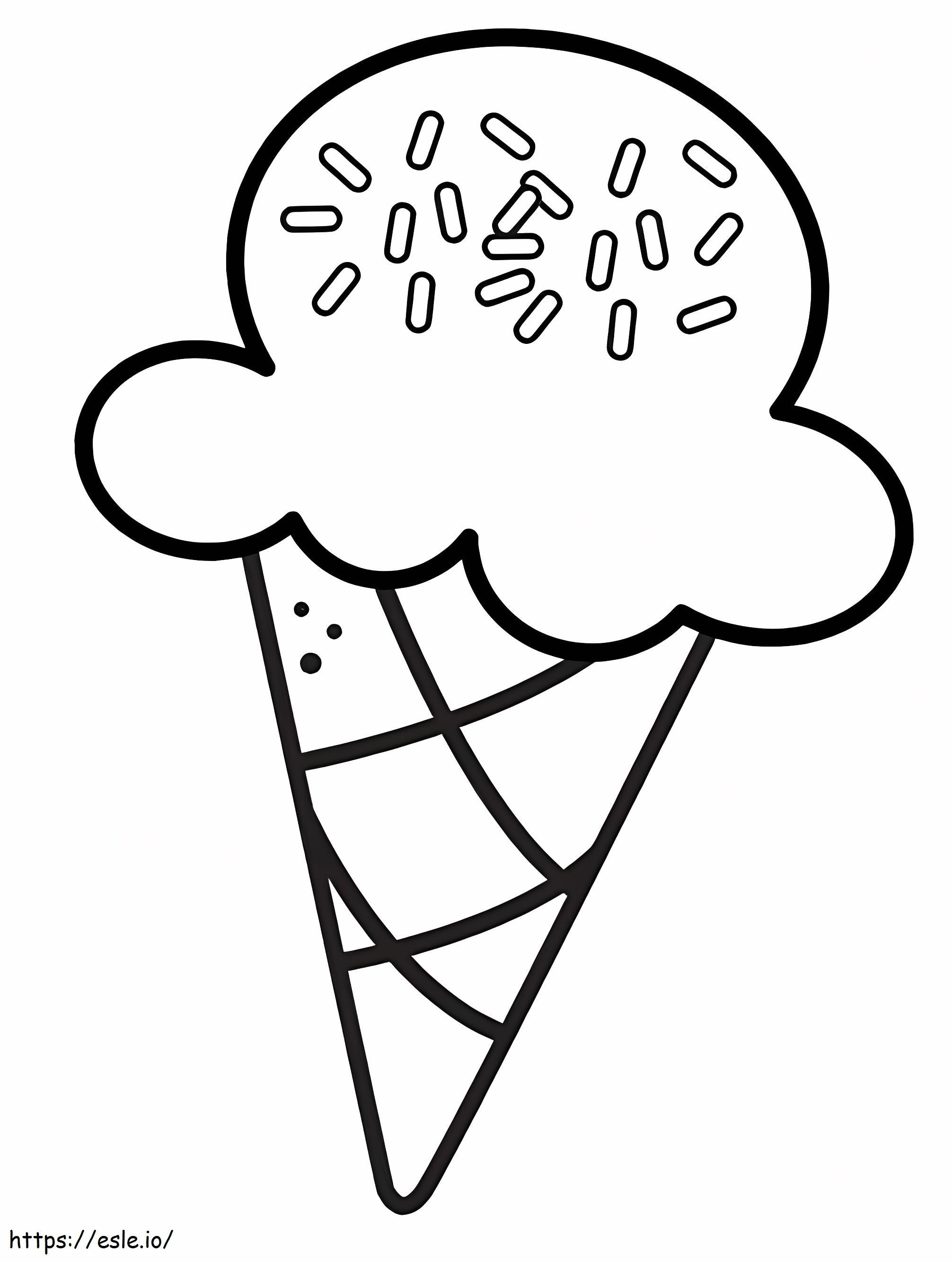 Egyszerű fagylalttölcsér kifestő