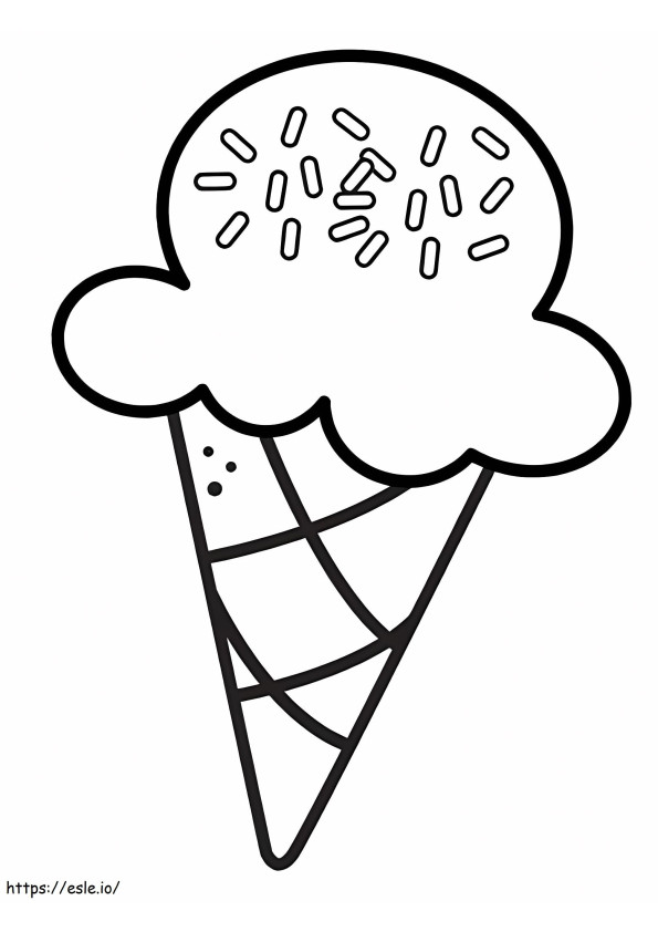 簡単アイスクリームコーン ぬりえ - 塗り絵
