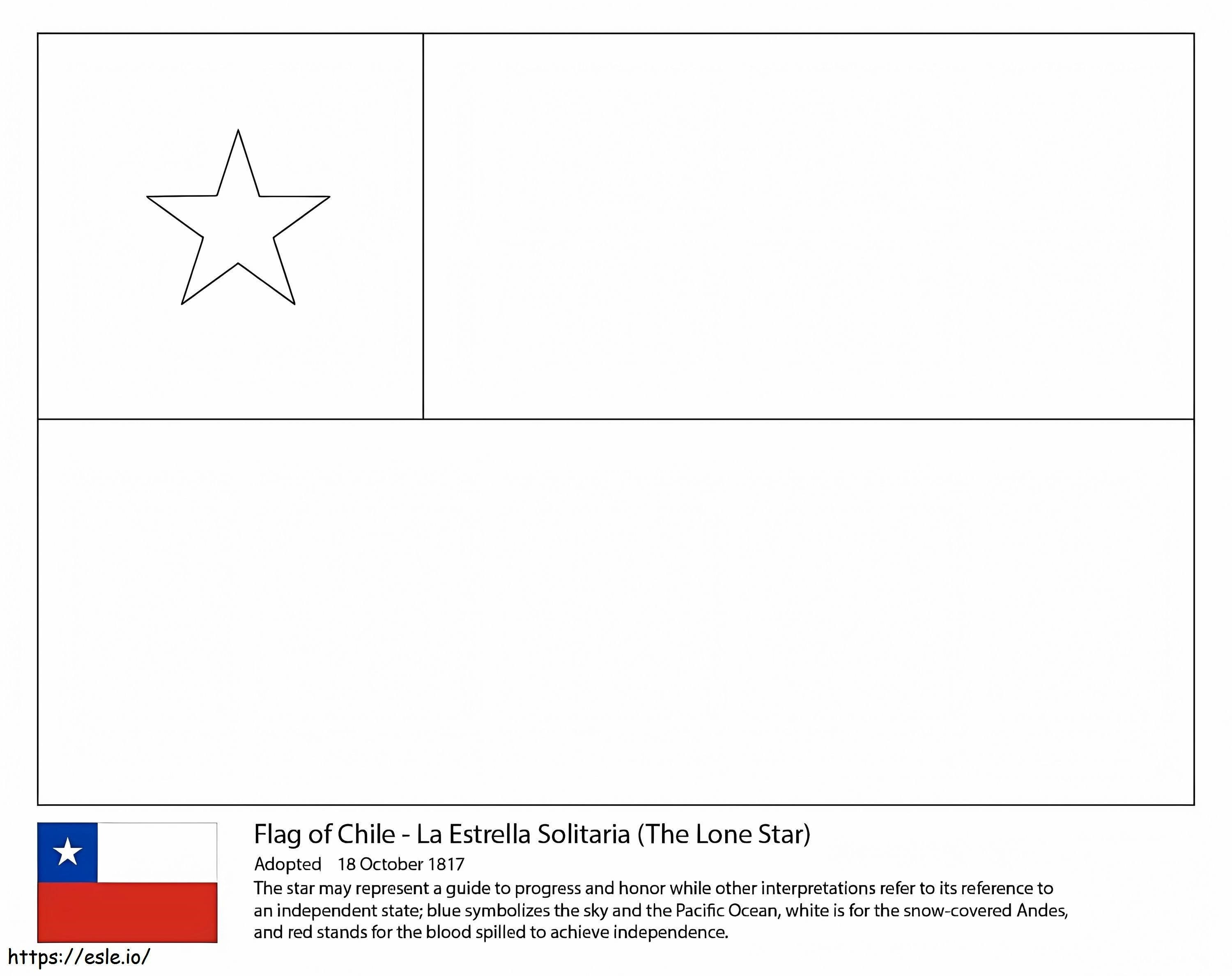 Chilen lippu värityskuva
