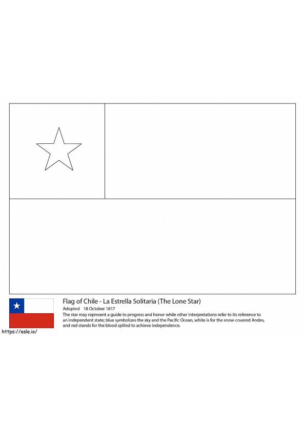 Vlag van Chili kleurplaat