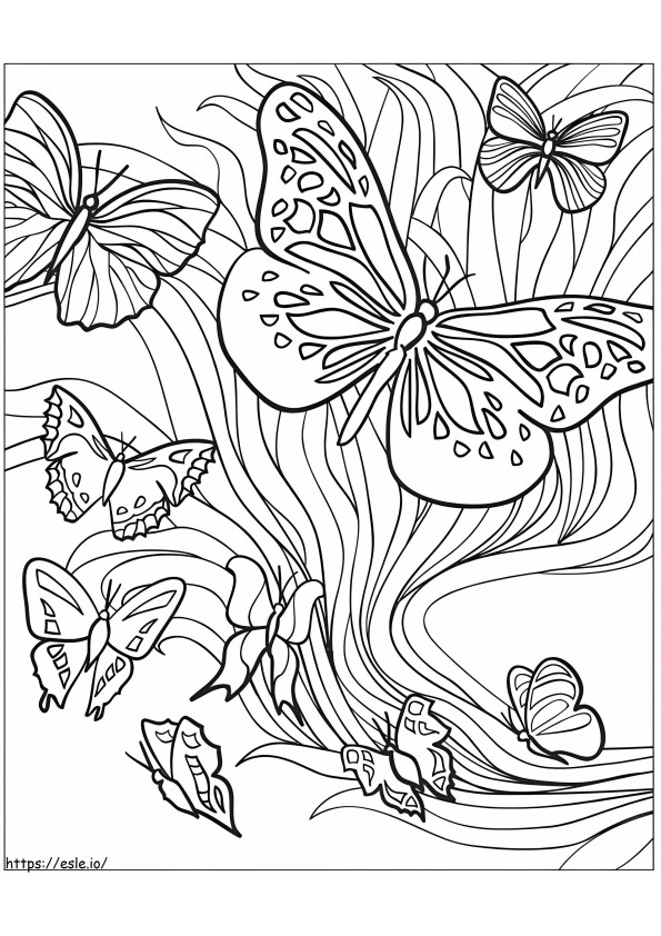 Coloriage Famille de papillons à imprimer dessin