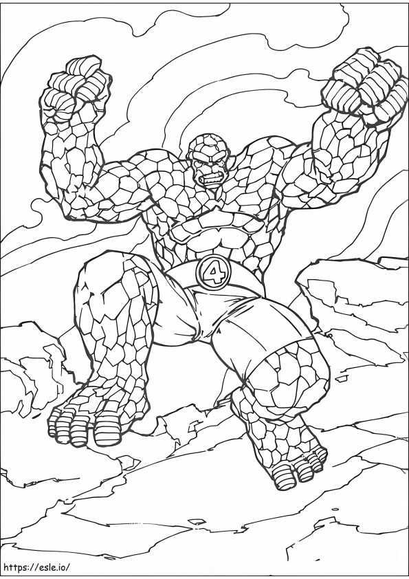 The Thing Fantastic Four coloring page