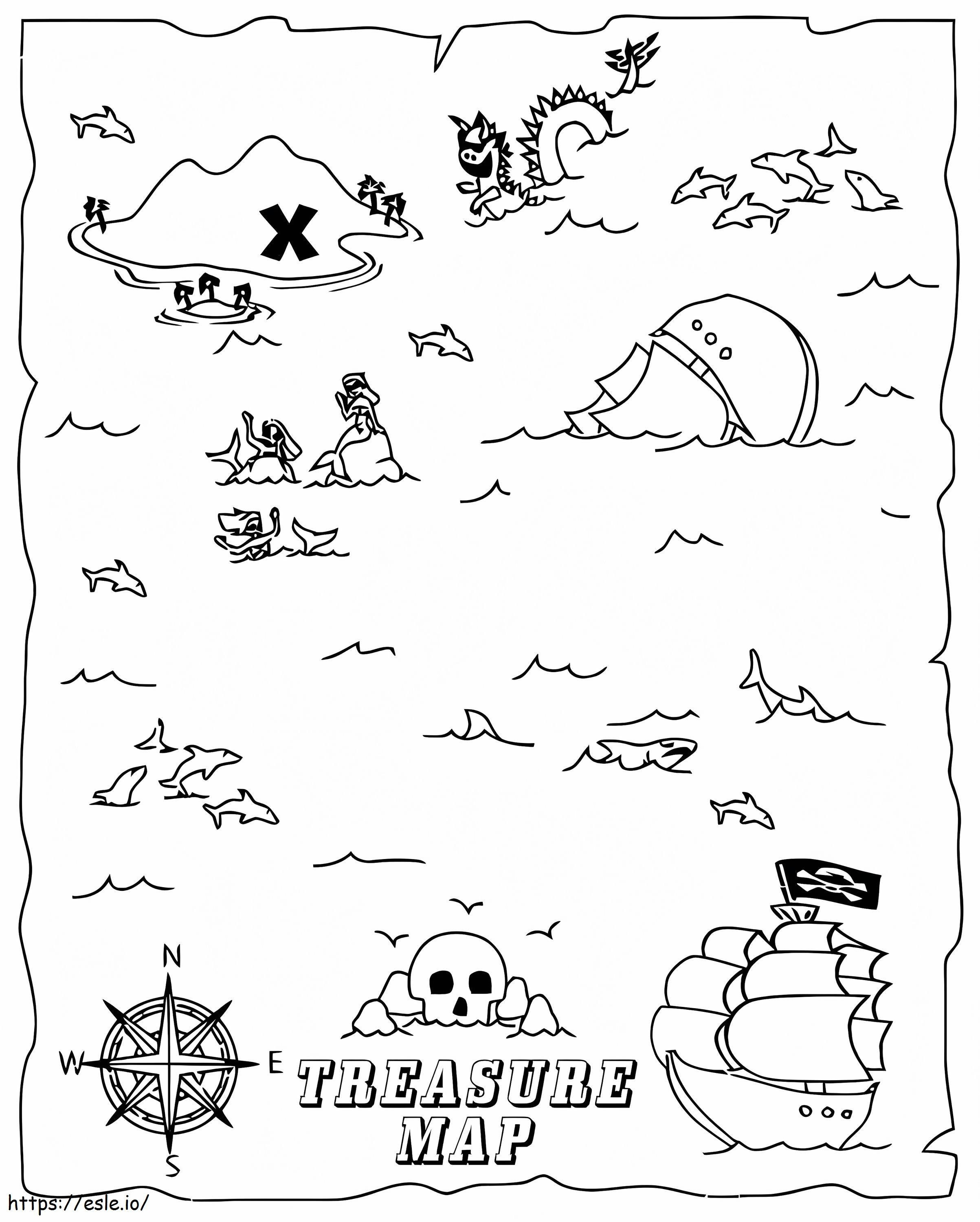 Treasure Map 6 coloring page