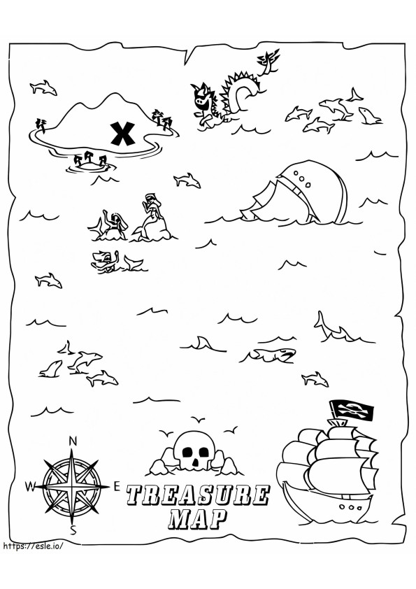 Treasure Map 6 coloring page