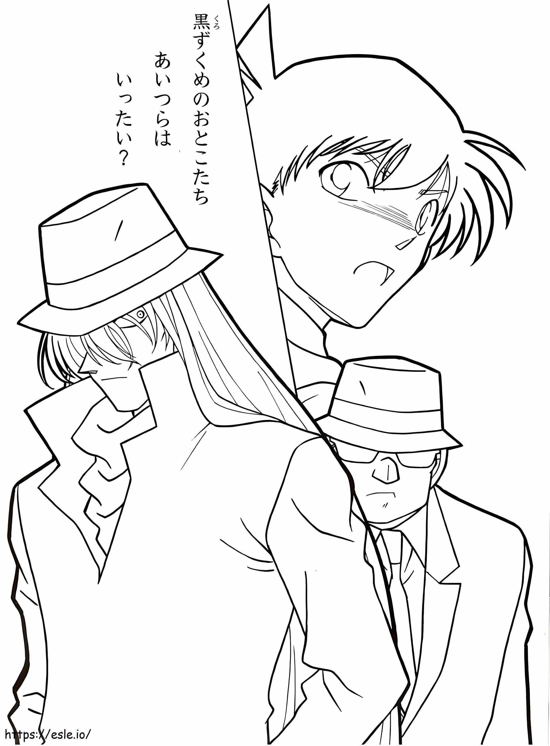 Shinichi e l'organizzazione nera da colorare