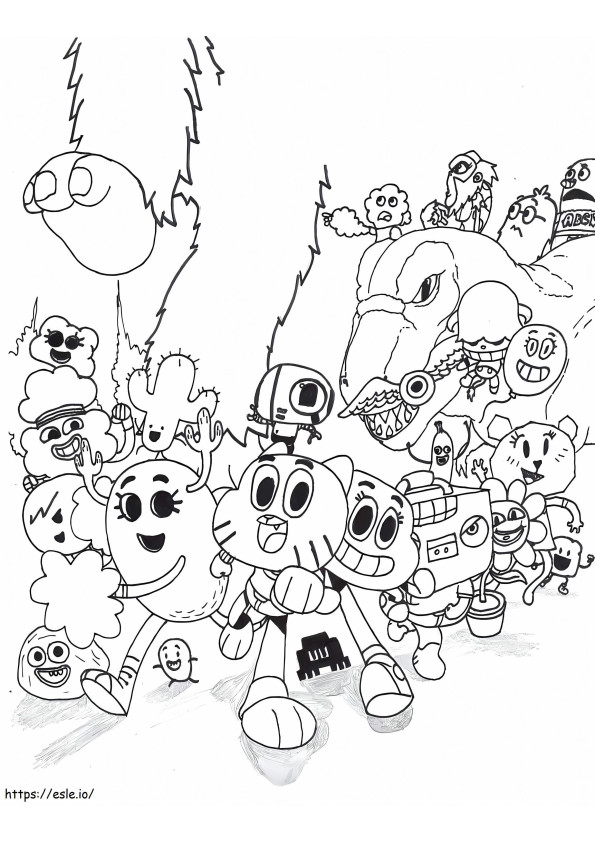 Darwin And Friends Running coloring page