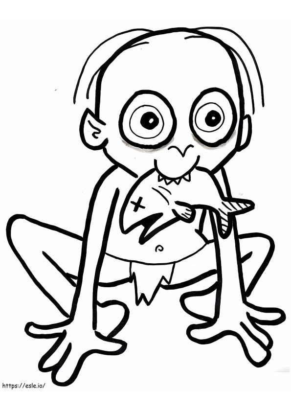 Funny Gollum coloring page