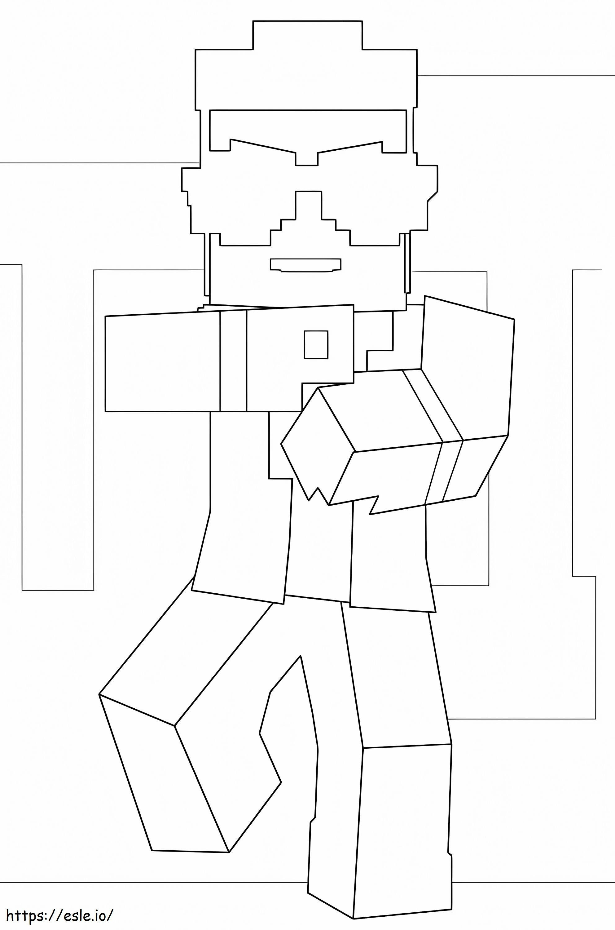 Minecraft Gangnam Style coloring page