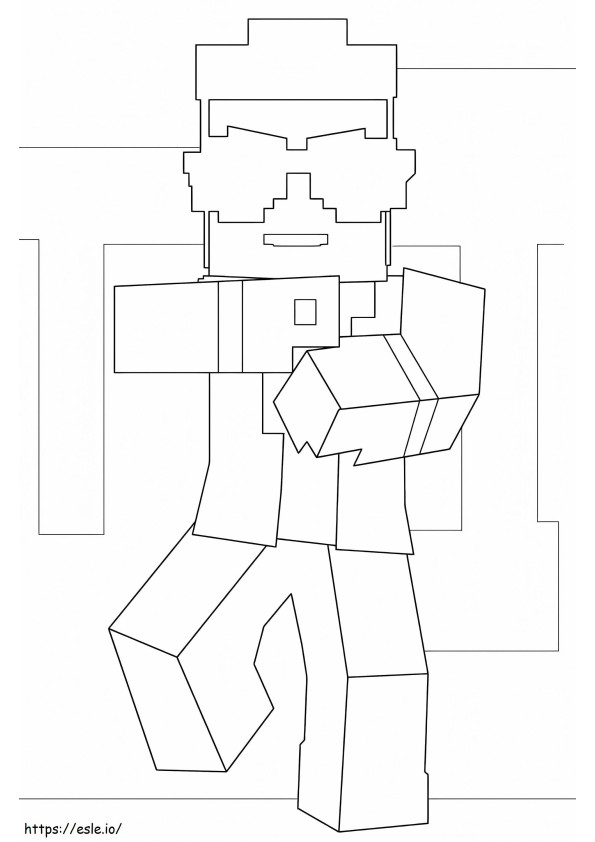 Minecraft Gangnam -tyyli värityskuva