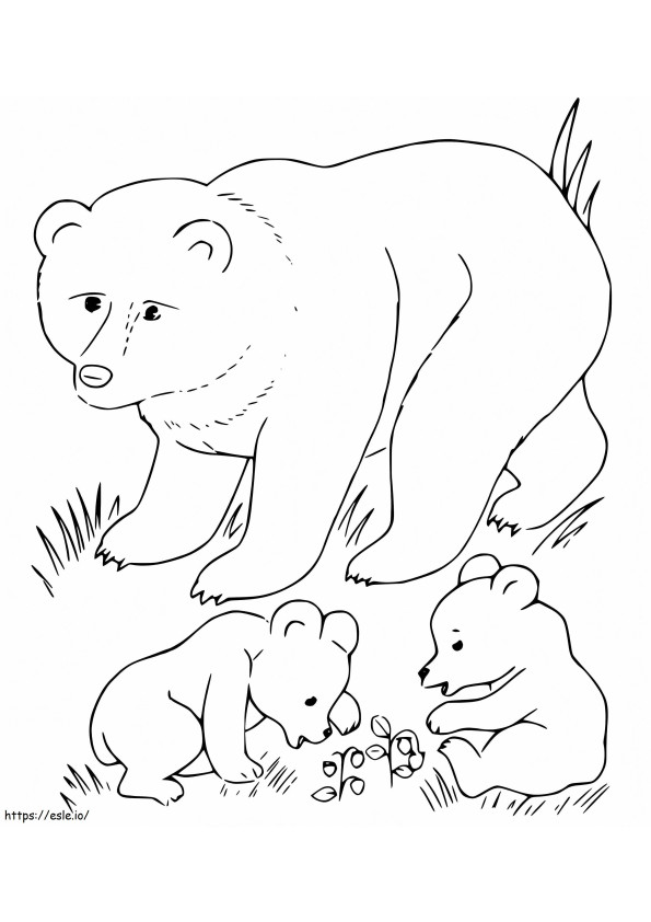 Filhotes de urso preto para colorir
