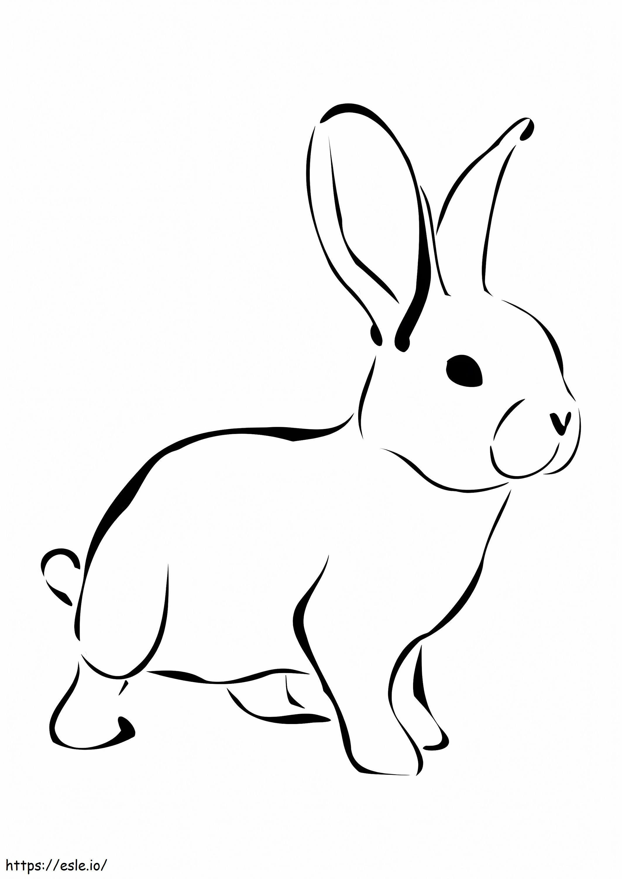 Eenvoudig afdrukbaar konijn kleurplaat kleurplaat