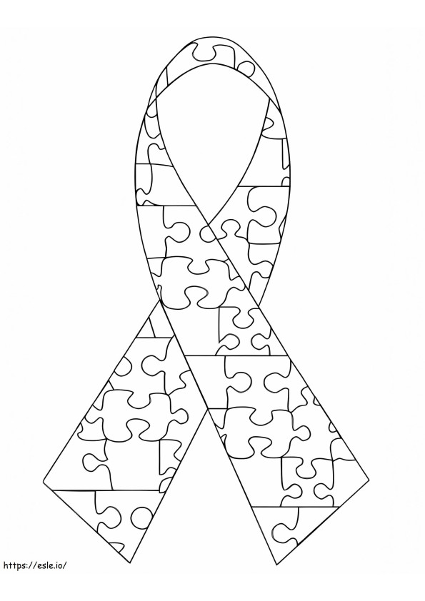 Free Ribbon Autism Awareness coloring page