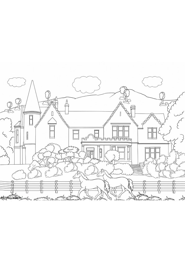 House Farm Mansion coloring page