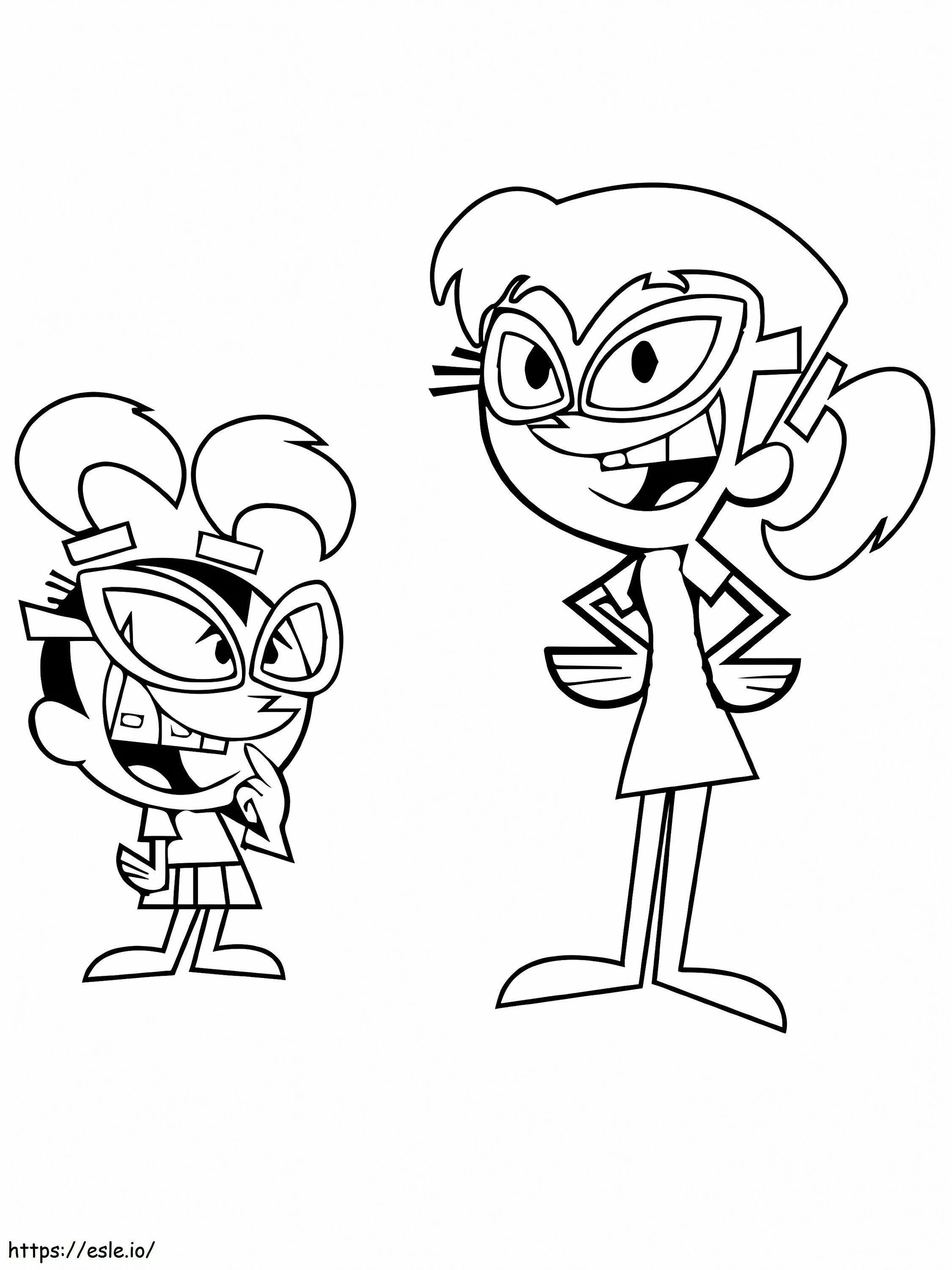 The Fairly Oddparents Tootie And Her Friend coloring page