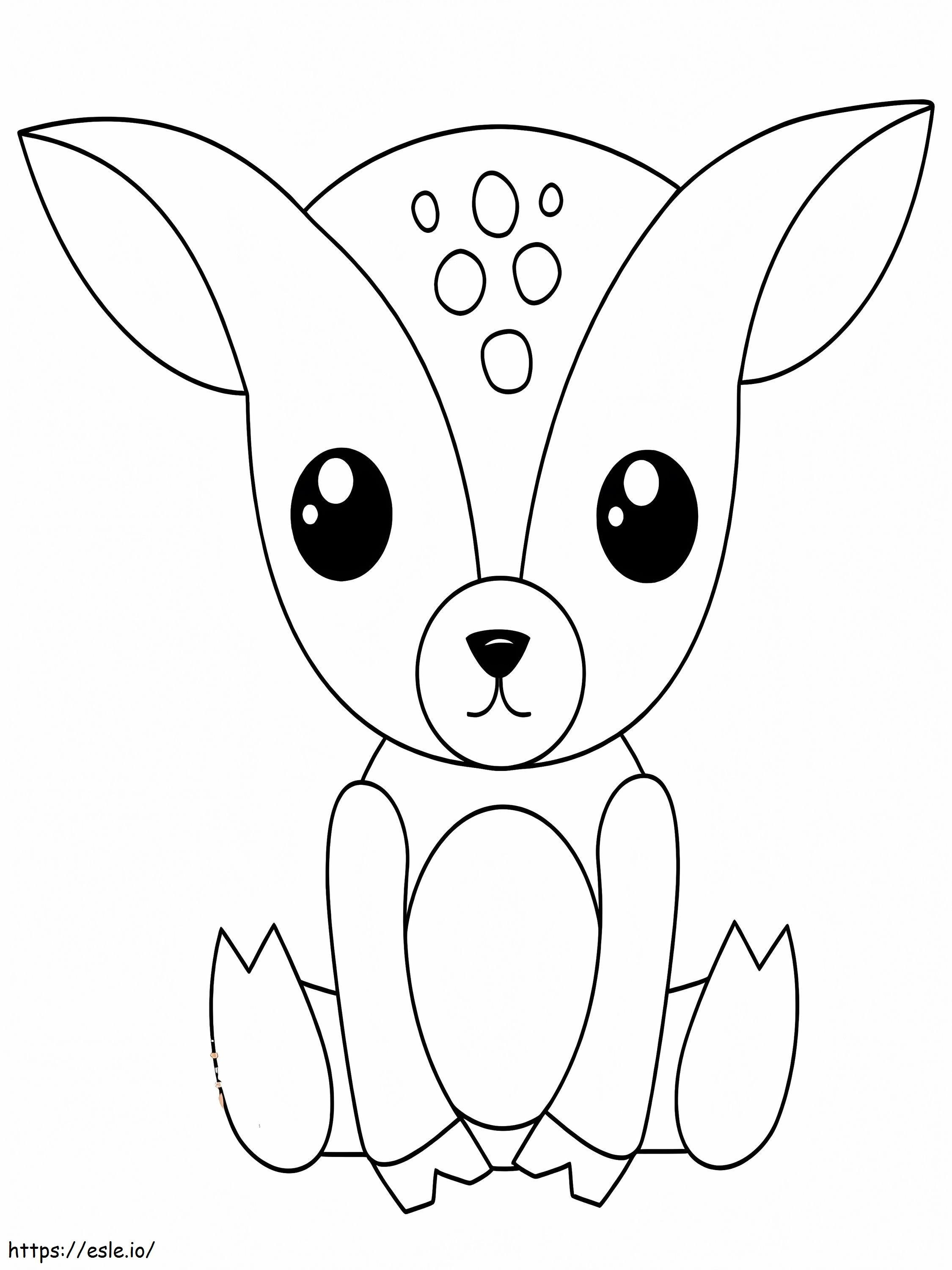 Coloriage Bébé cerf assis à imprimer dessin