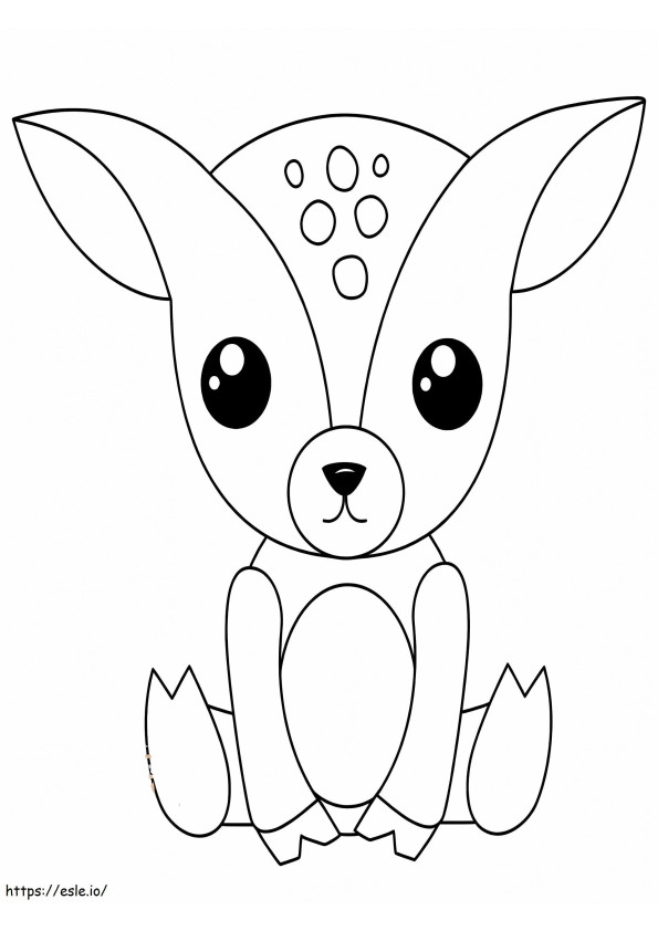 Baby Deer Sitting coloring page