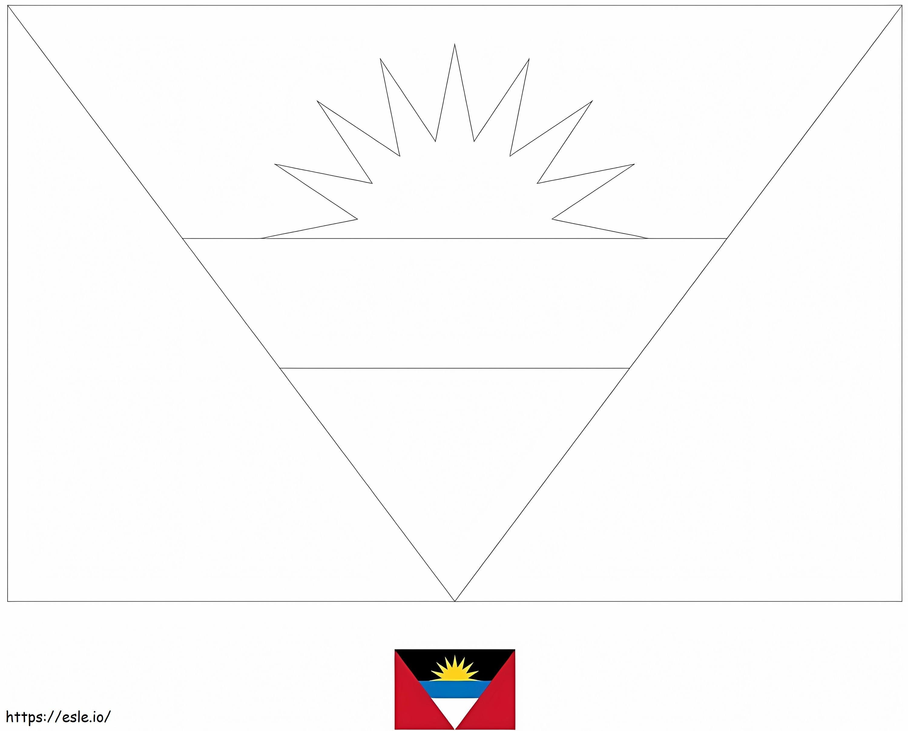 Flaga Antigui i Barbudy 3 kolorowanka