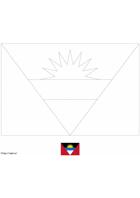 Antiguan ja Barbudan lippu 3 värityskuva