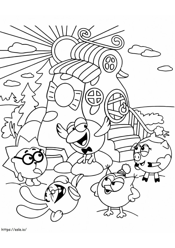 Characters From Kikoriki coloring page
