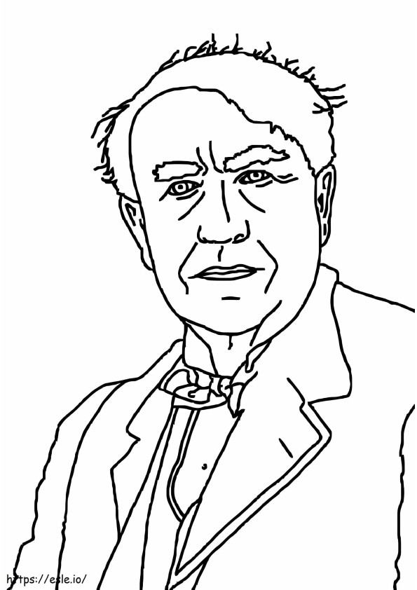 Thomas Edison afdrukbaar kleurplaat