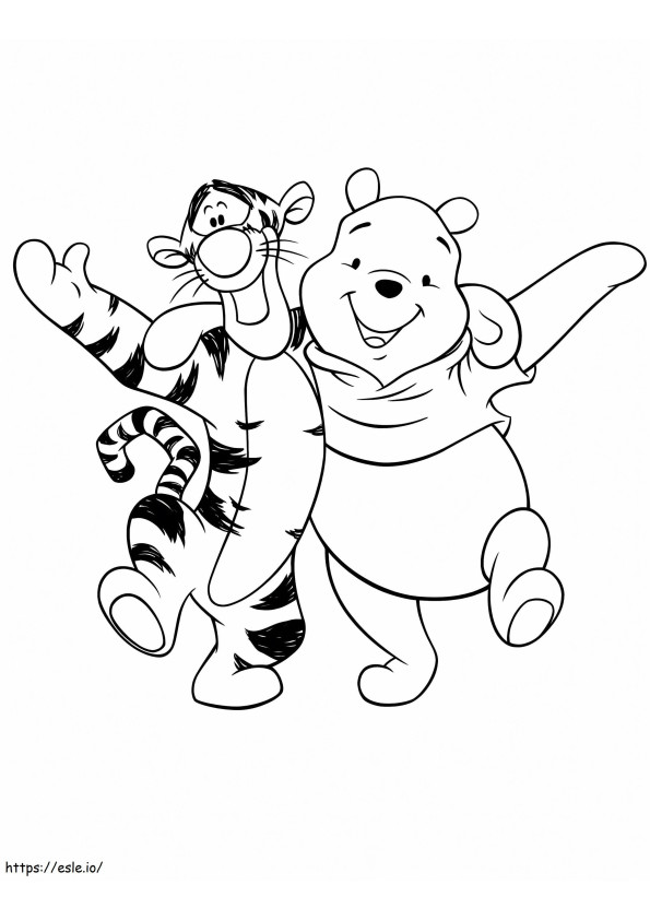 En İyi Arkadaş Pooh ve Tigger boyama