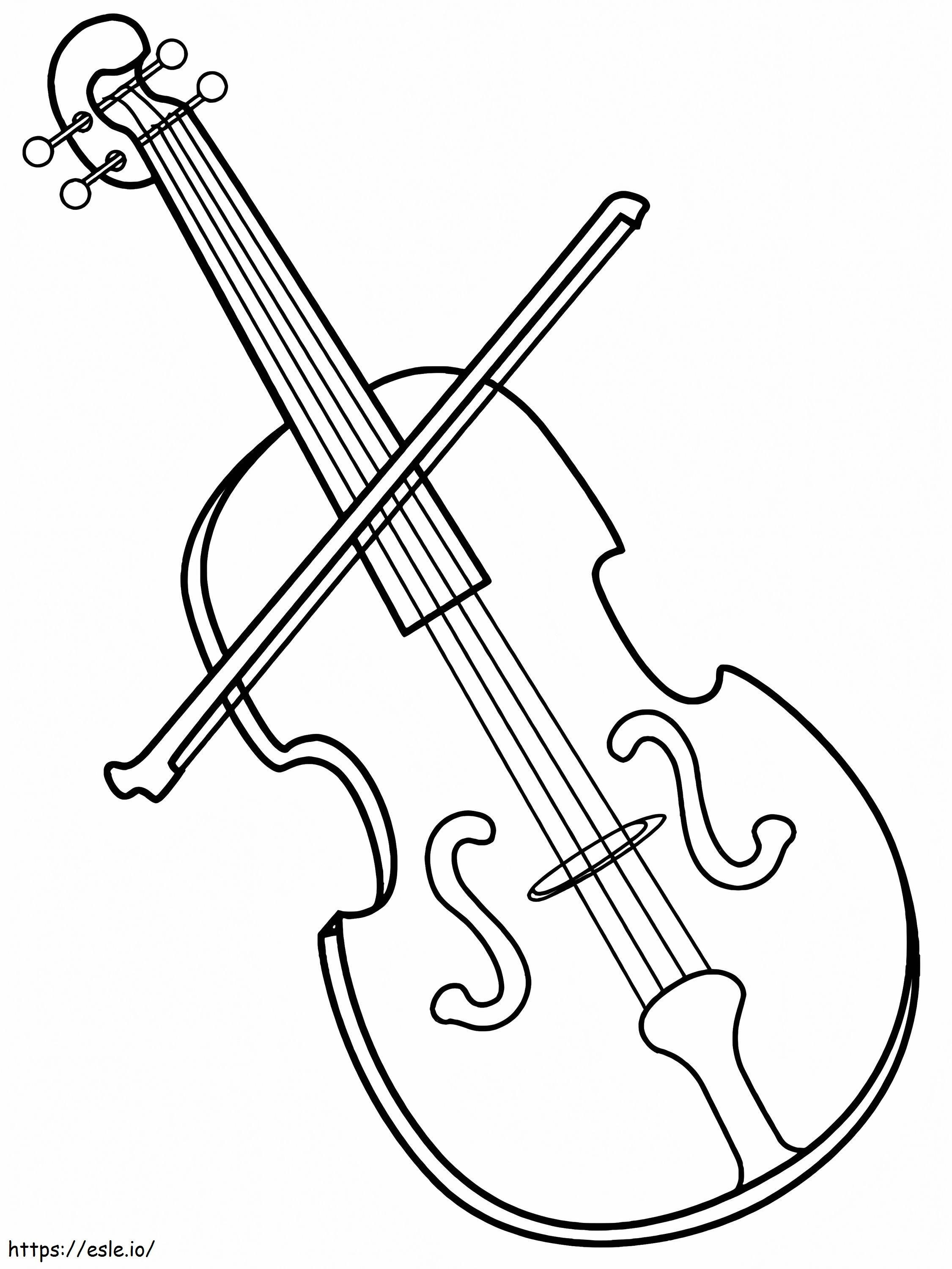 Cello To Color coloring page