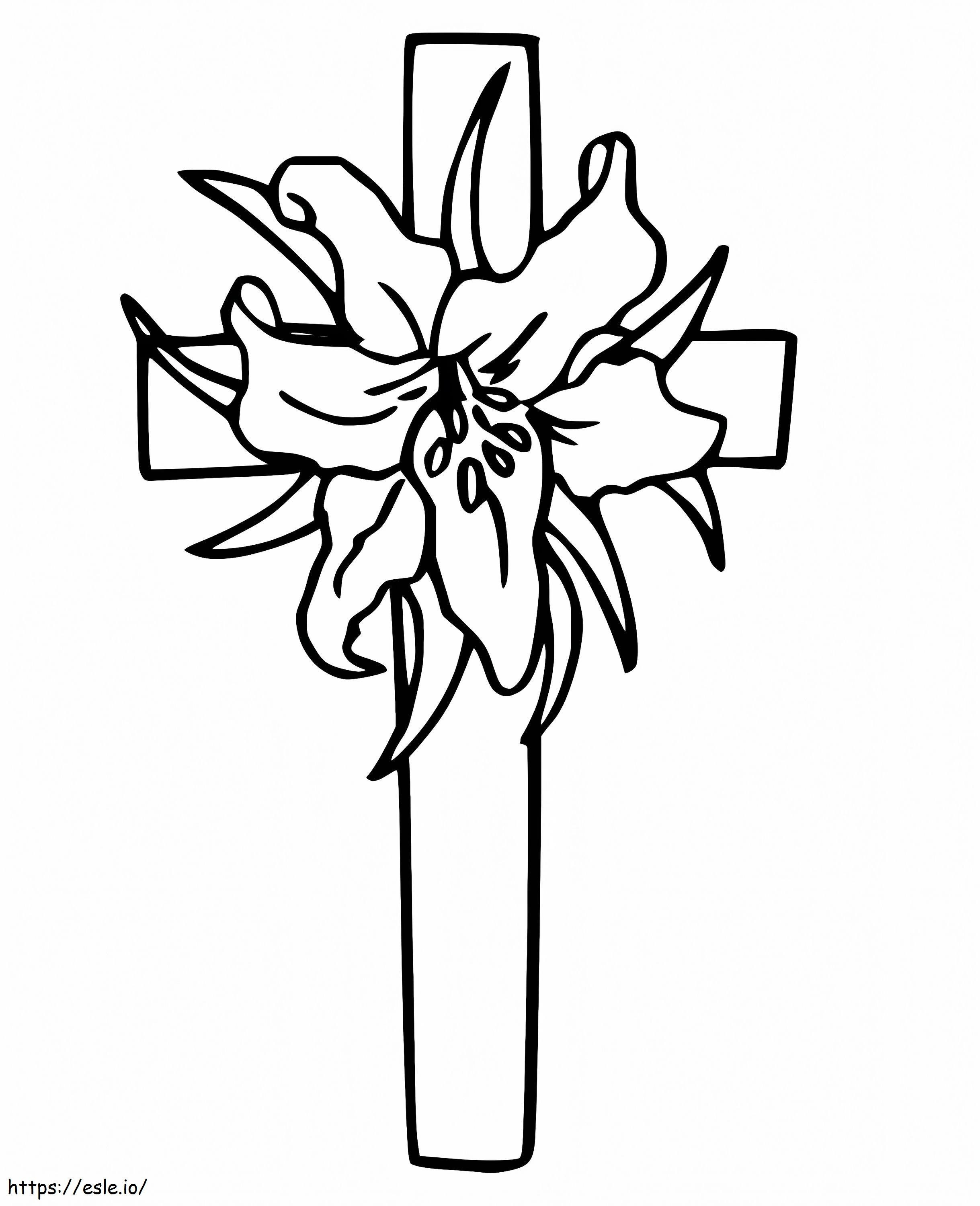 Croce di Pasqua stampabile da colorare