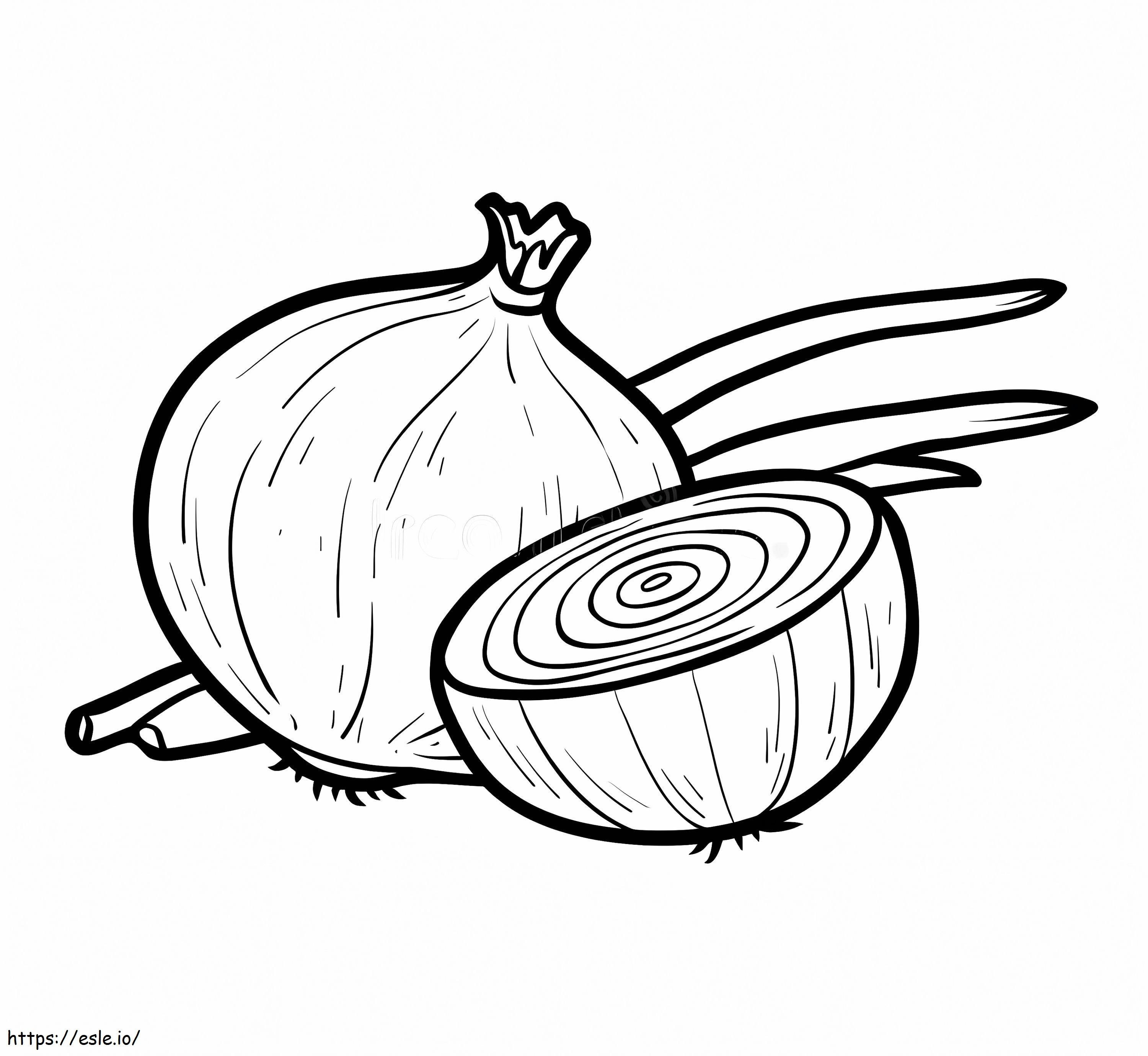One Onion And Half An Onion coloring page