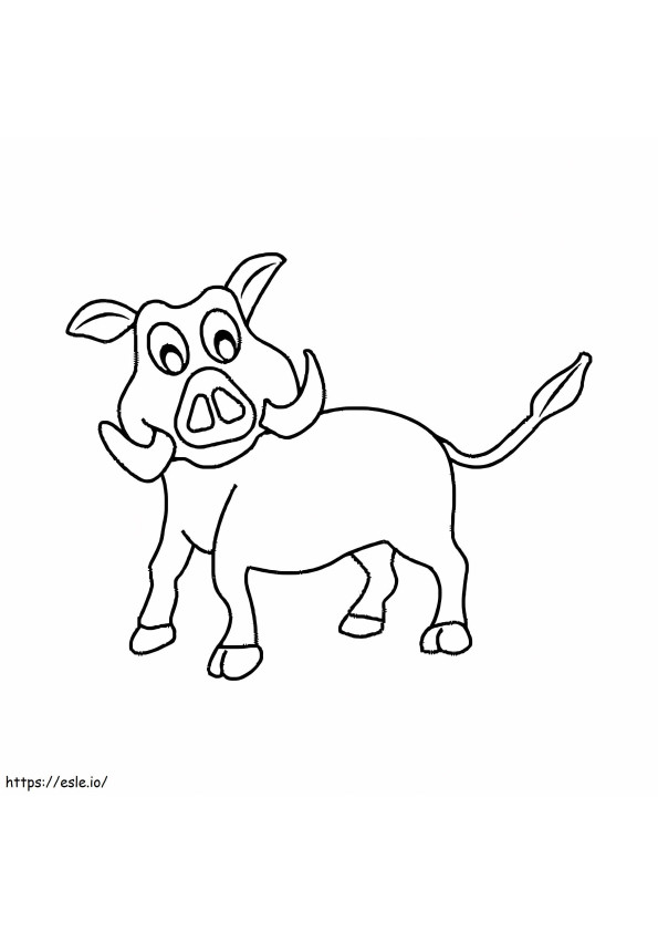 Funny Warthog coloring page