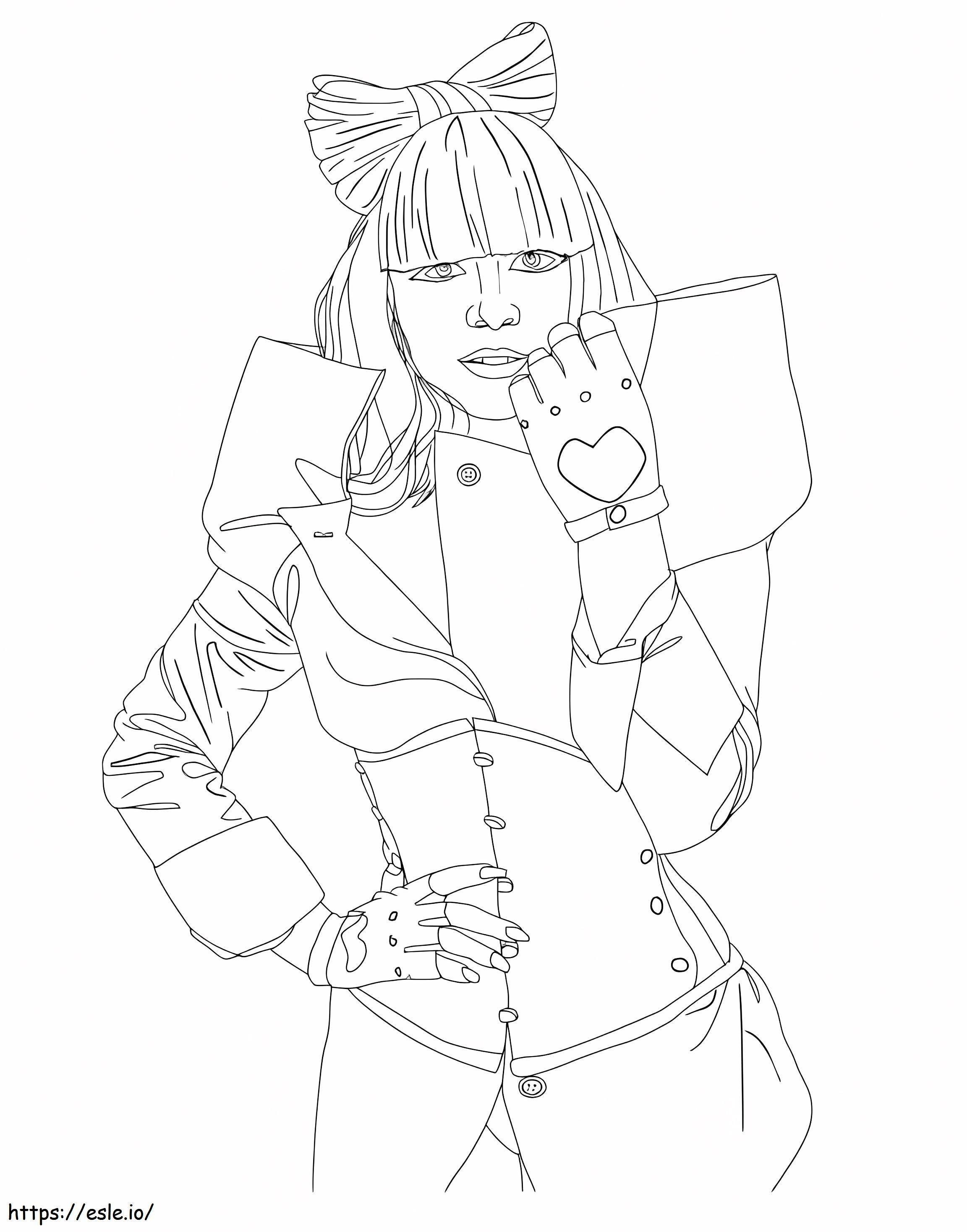 Lady Gaga With Gloves coloring page
