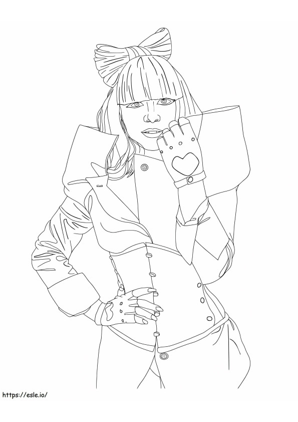 Lady Gaga With Gloves coloring page