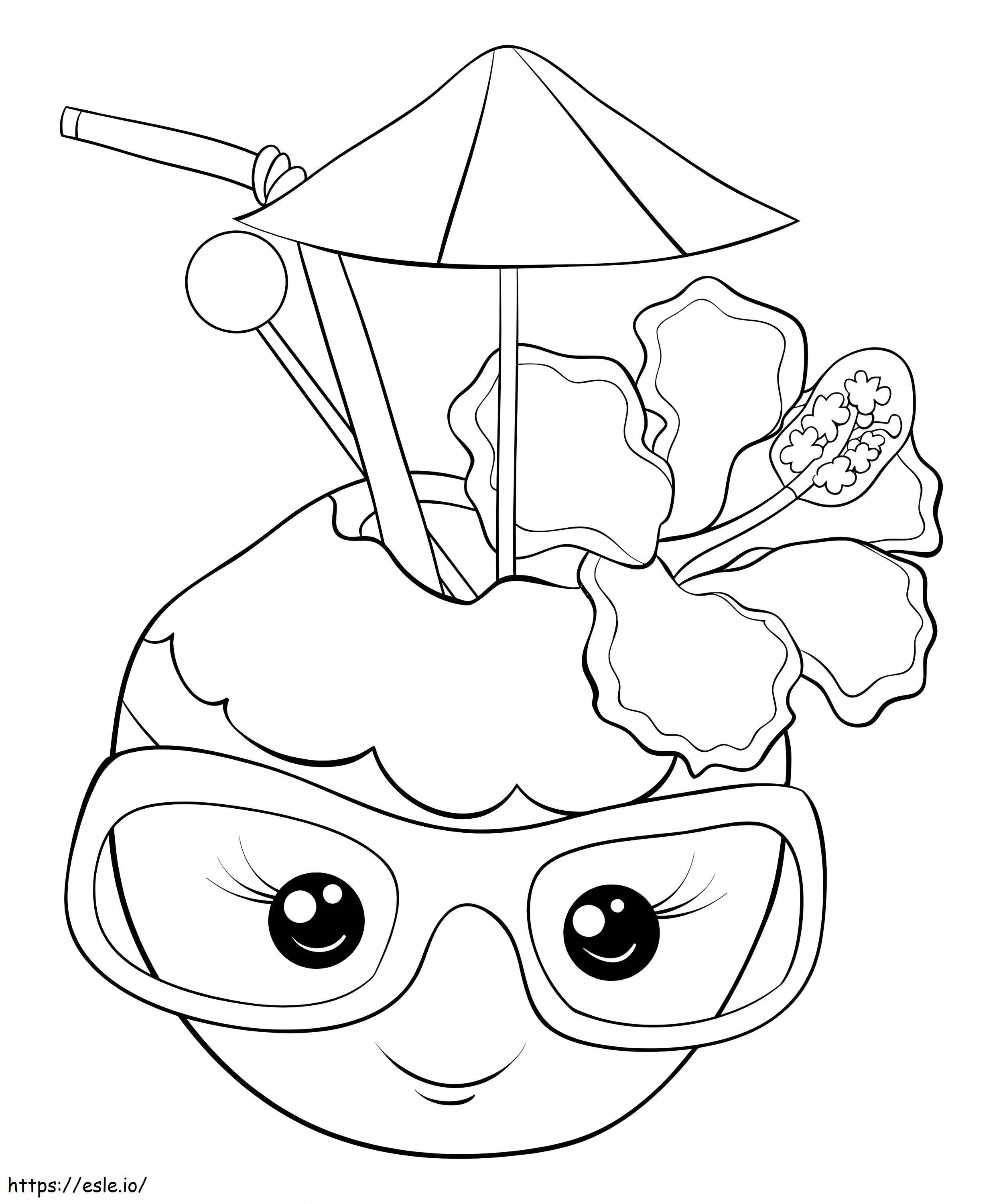 Free Printable Cute Smiling Coconut Drink Coloring Page