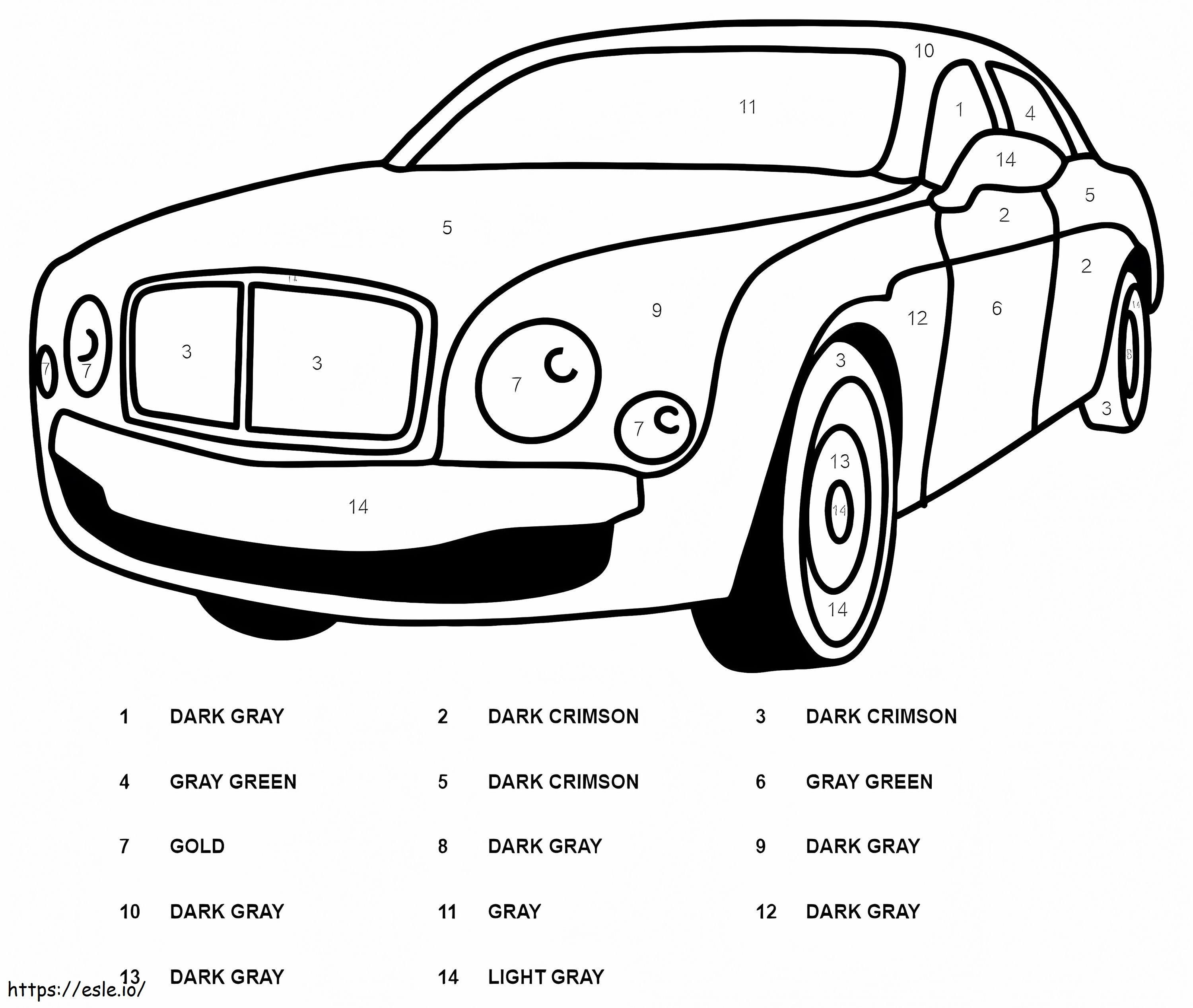 Bentley Car Color By Number coloring page