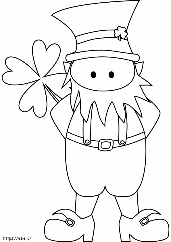 Cute Leprechaun And Shamrock coloring page