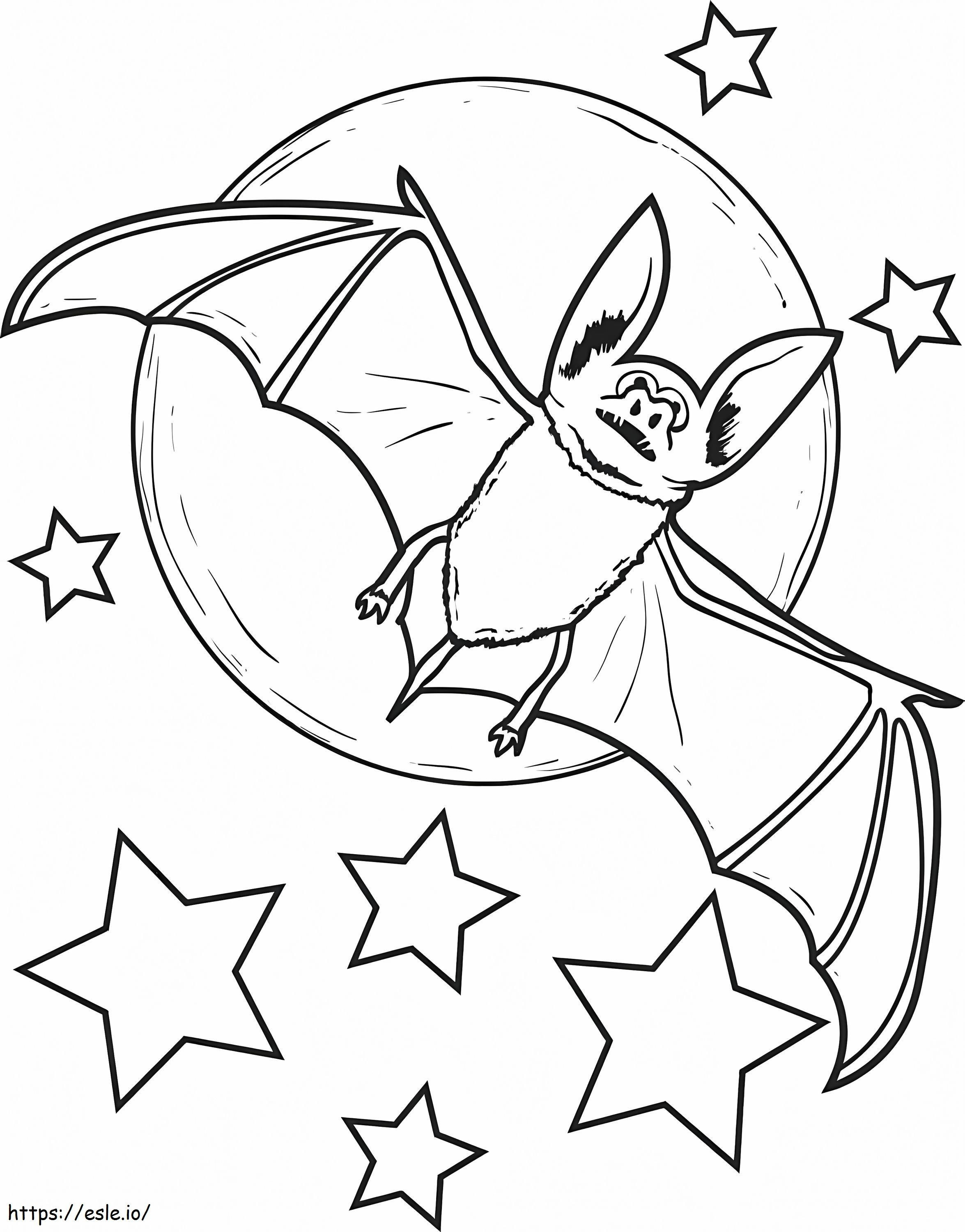 Morcego com estrela para colorir