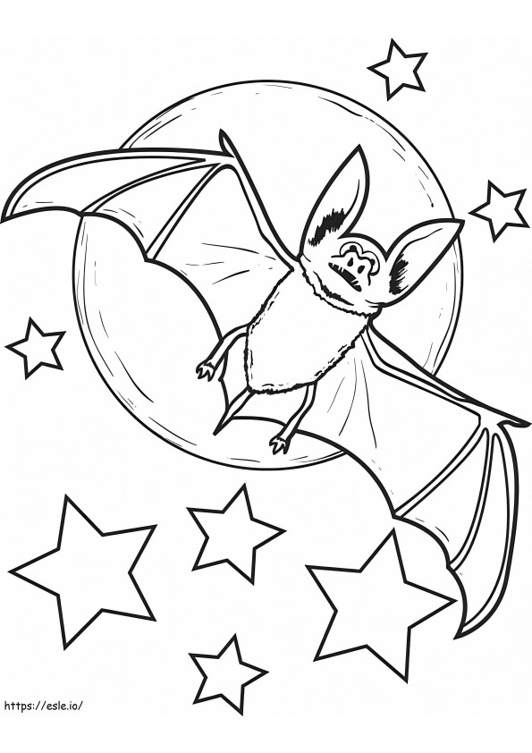 Coloriage Chauve-souris avec étoile à imprimer dessin