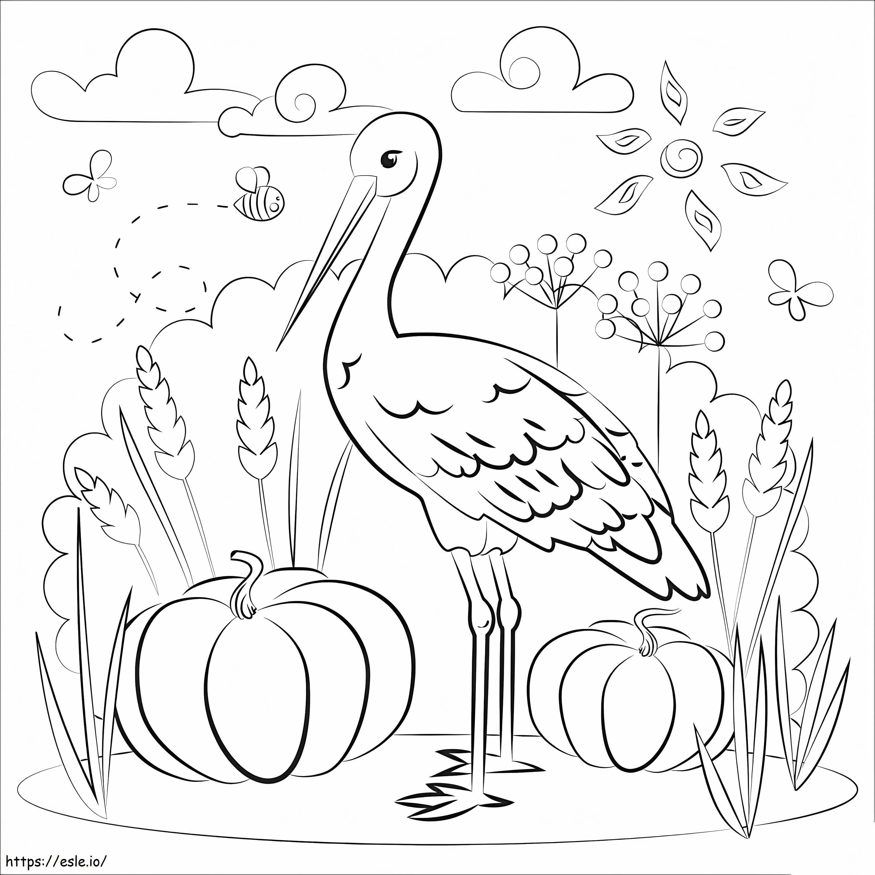 Lovely Stork coloring page