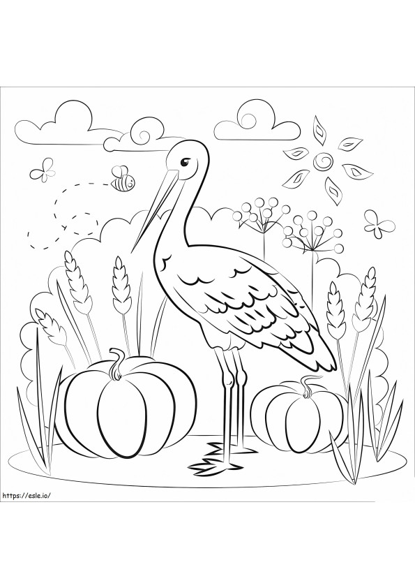 Lovely Stork coloring page