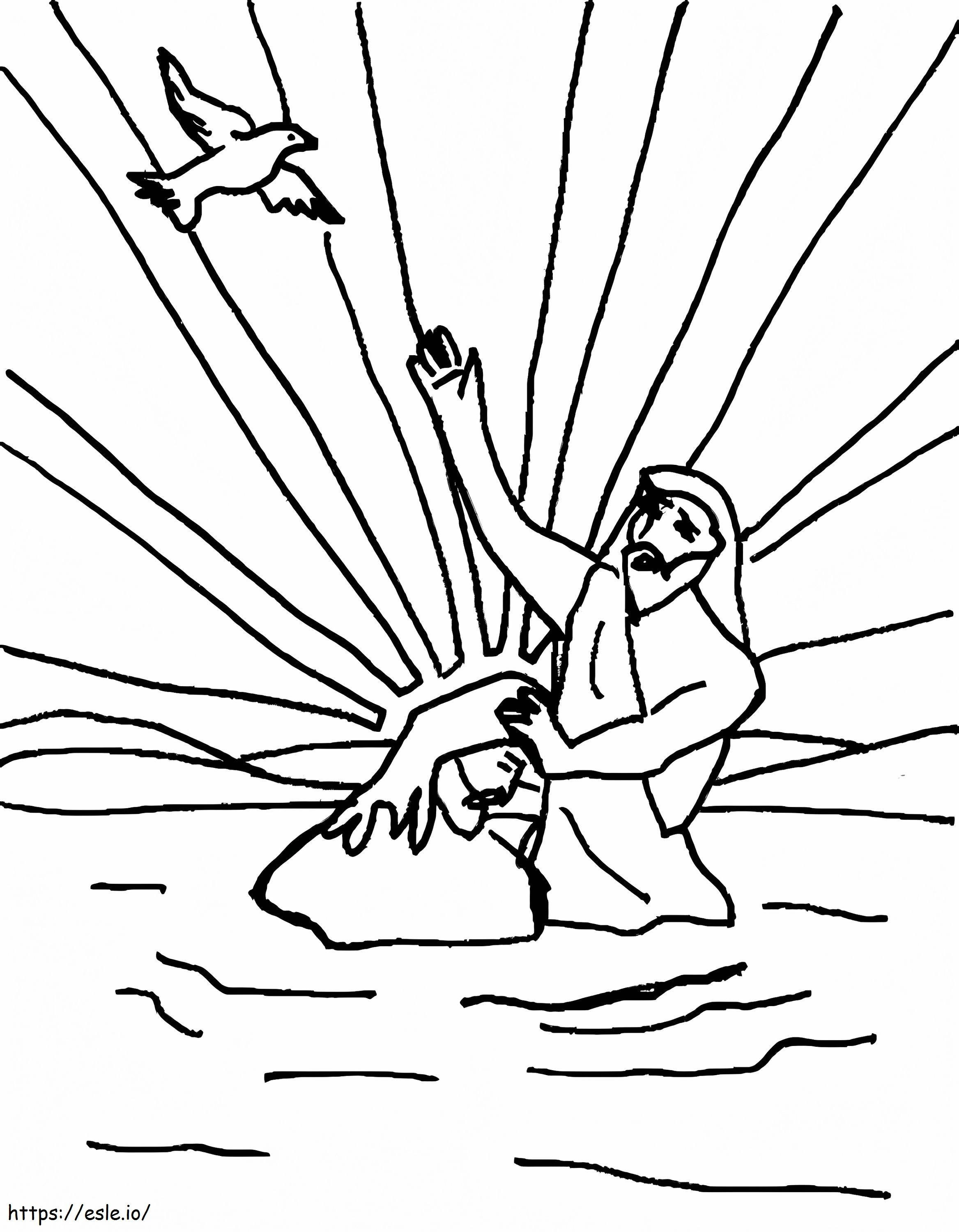 İsa'nın Yazdırılabilir Vaftizi boyama