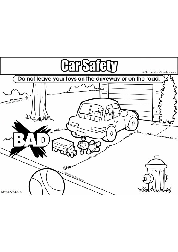 Driveway Safety coloring page