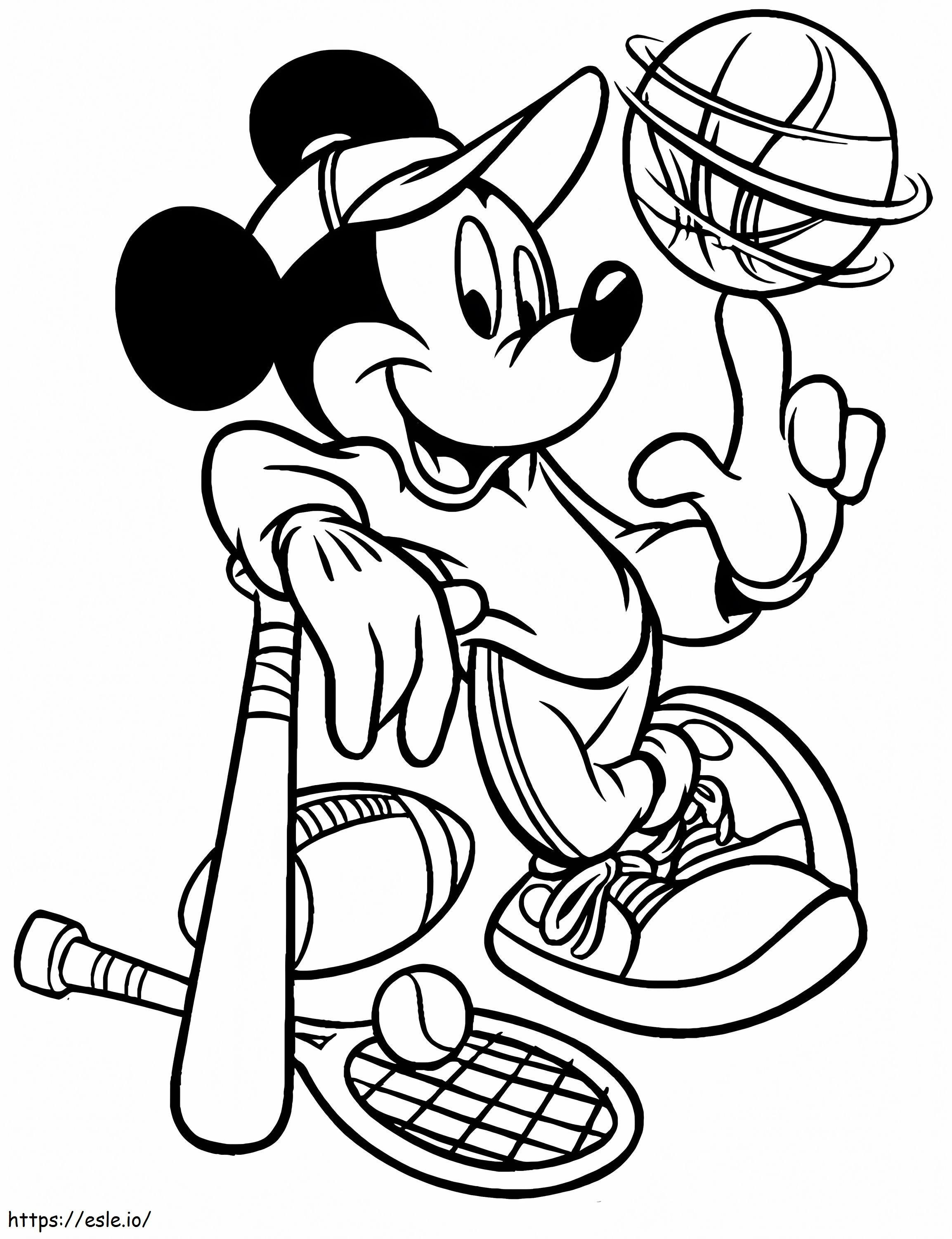 Mickey e esporte para colorir