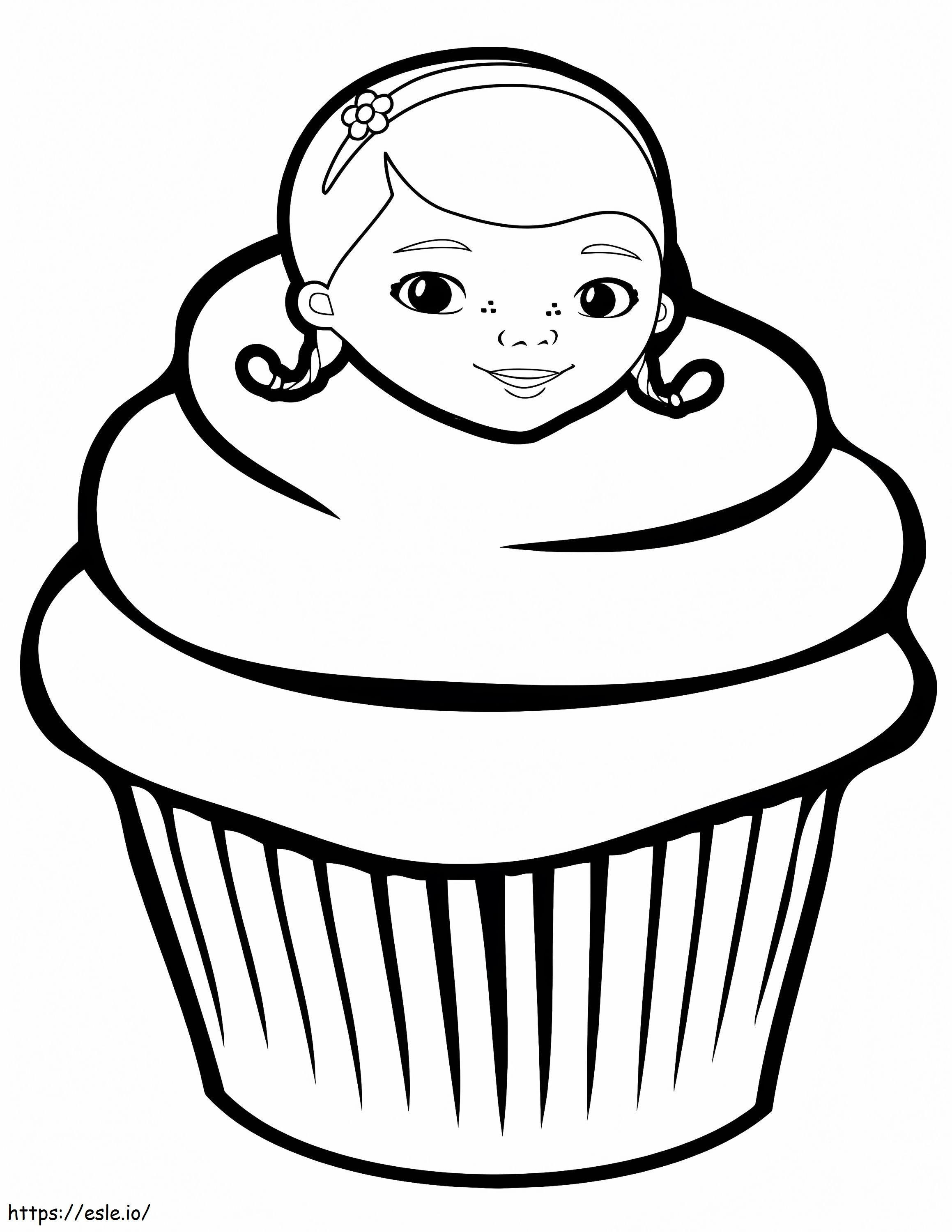 Doc McStuffins Cupcake coloring page