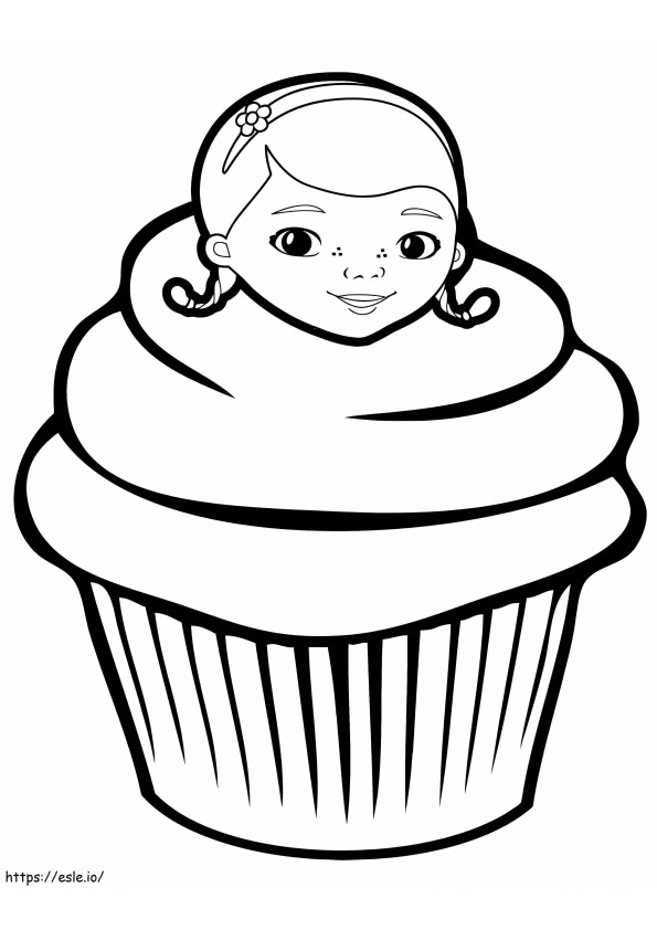 Doc McStuffins Cupcake coloring page