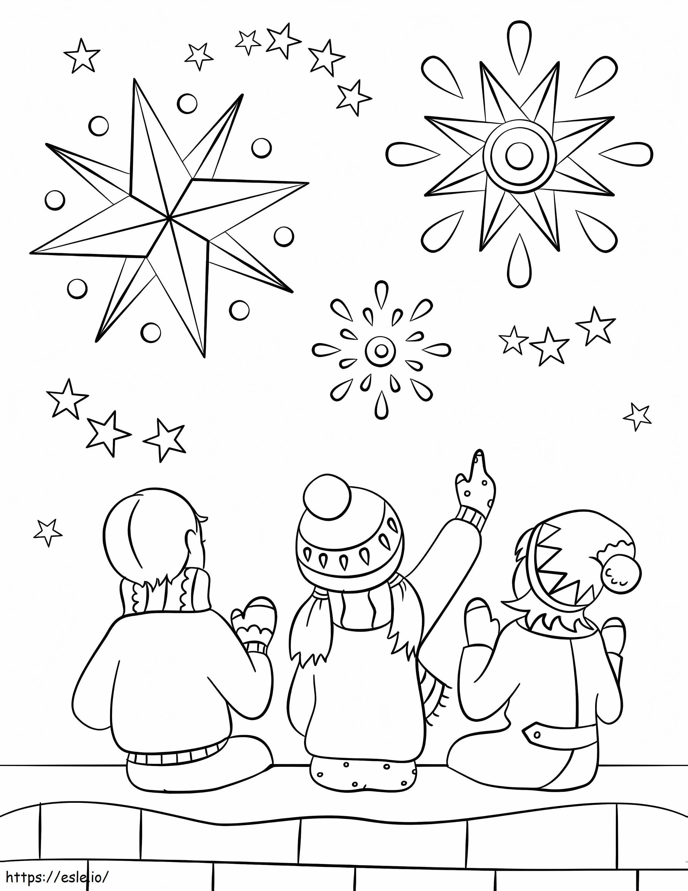 Firework Night coloring page