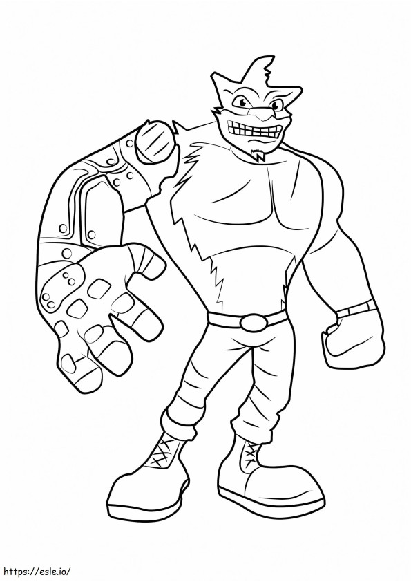 Crunch From Crash Bandicoot coloring page