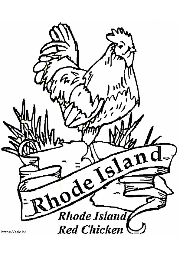 Coloriage Poulet rouge du Rhode Island à imprimer dessin
