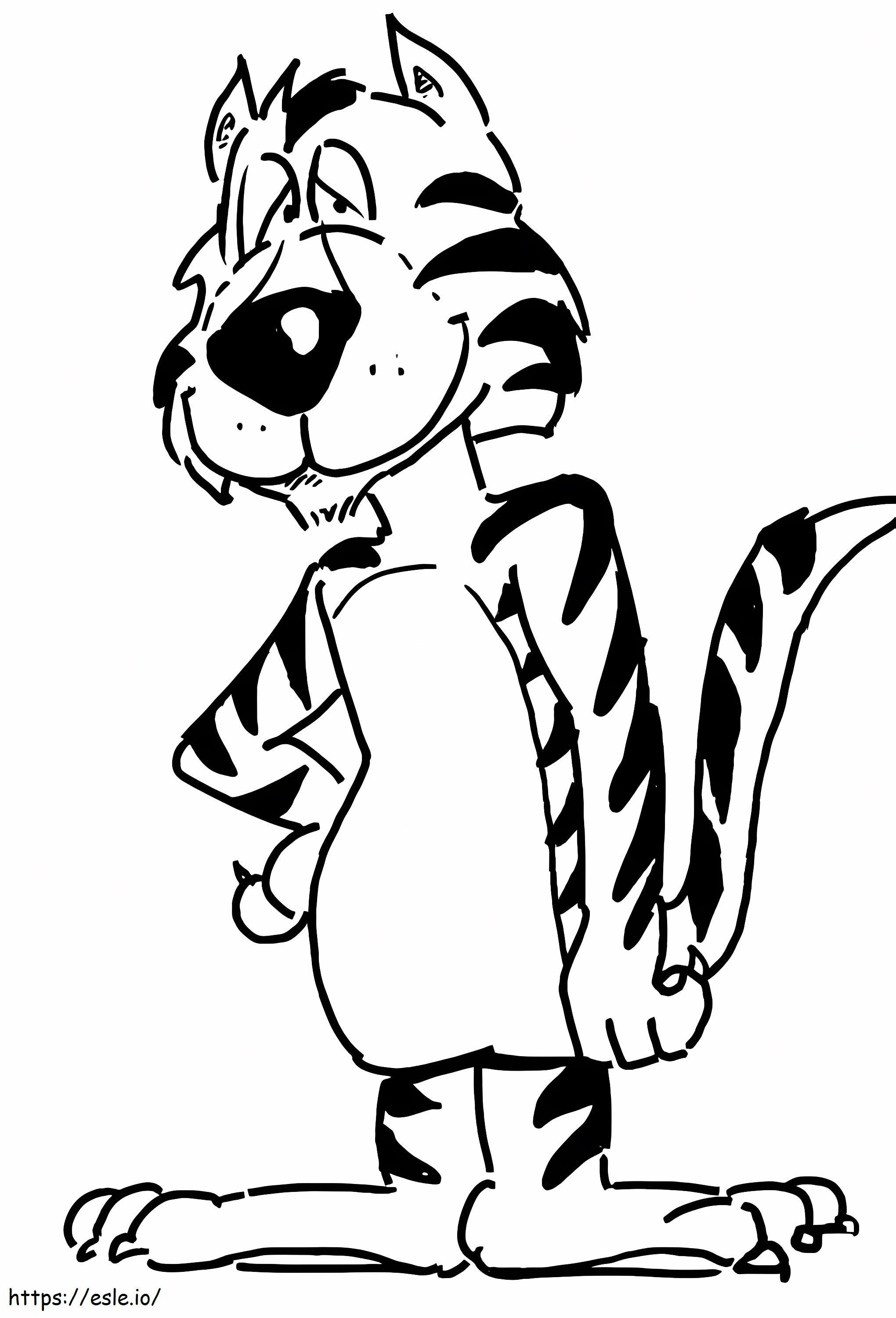 Funny Tiger Standing coloring page