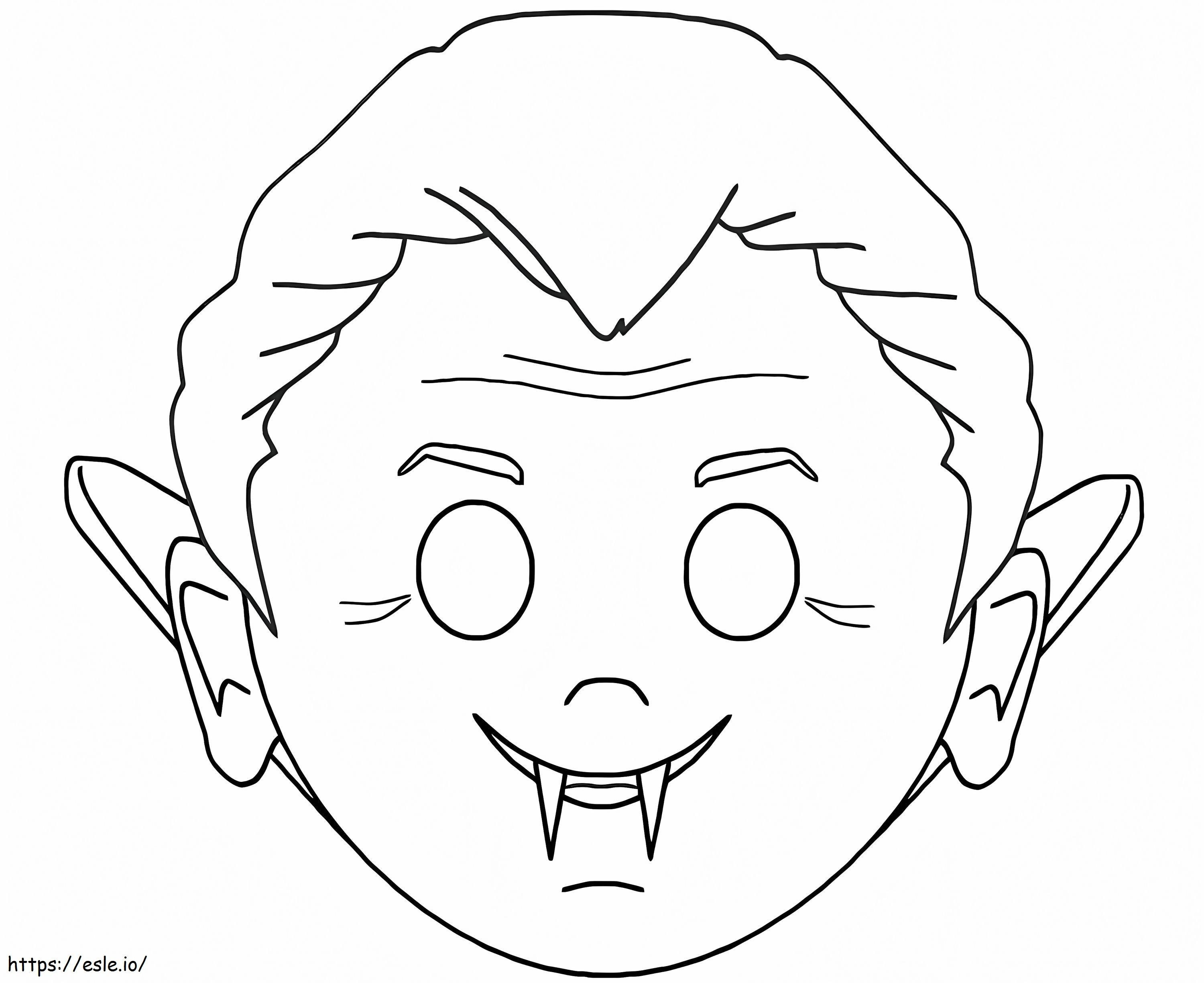 Halloween Vampire Mask coloring page