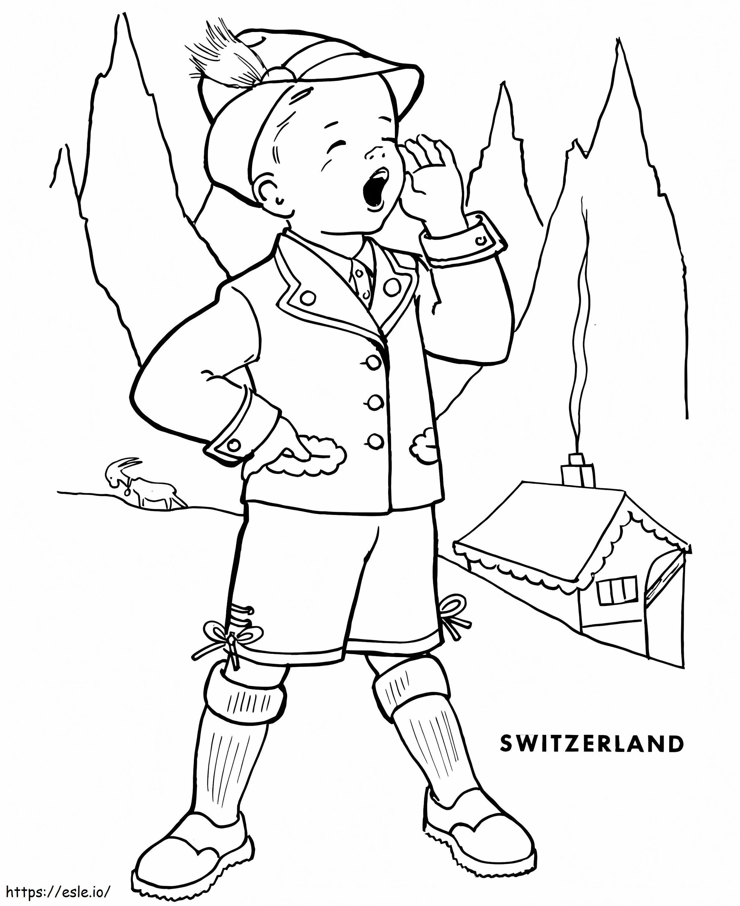 Swiss Boy coloring page